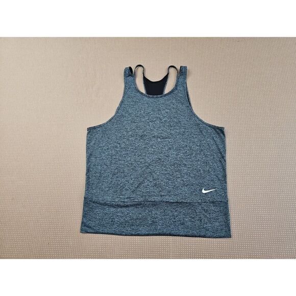 Nike Women's XL Dri-Fit Studio Cut Out Gray Tank Top Active Running Gym EUC - Picture 3 of 10